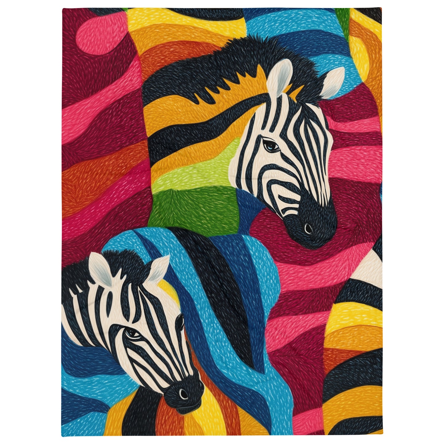 Colourful Zebra - Throw Blanket