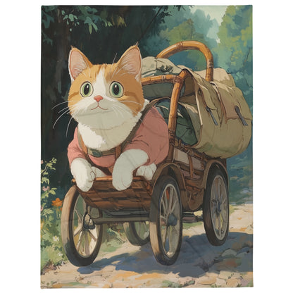 Traveling Cat - Throw Blanket