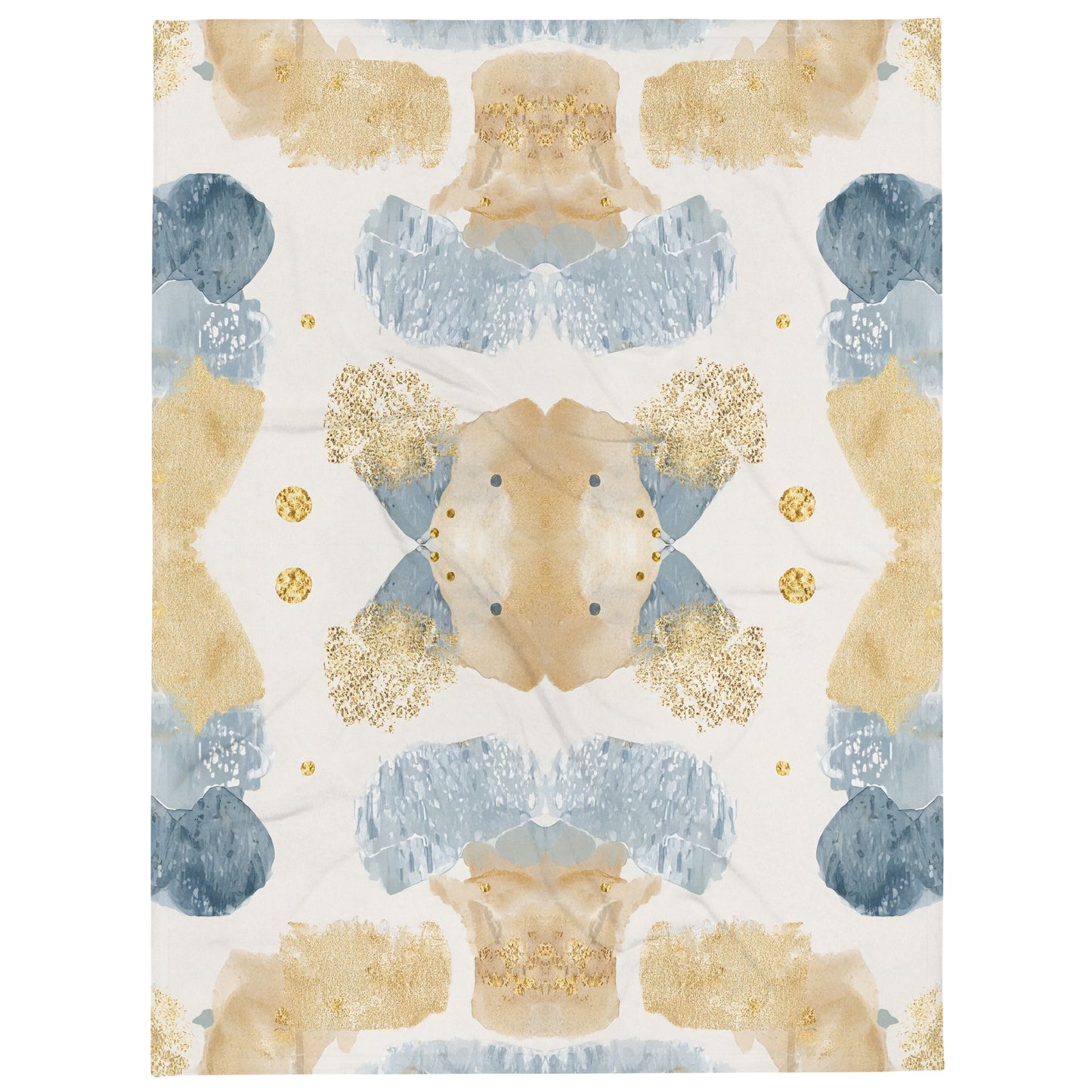 Gold & Blue Water Colours - Throw Blanket