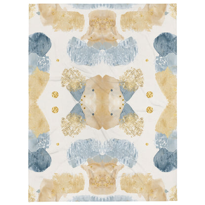 Gold & Blue Water Colours - Throw Blanket